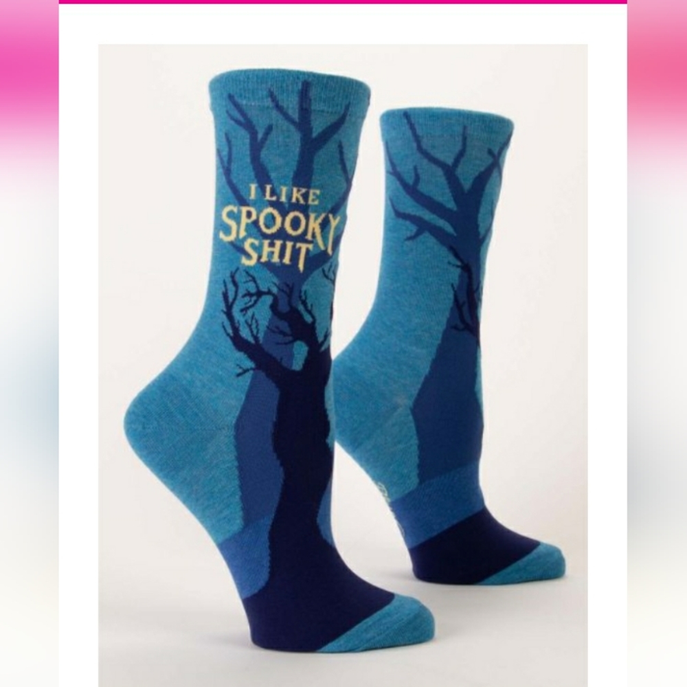 Blue Q I LIKE SPOOKY SHIT M-CREW SOCKS - Picture 3 of 3